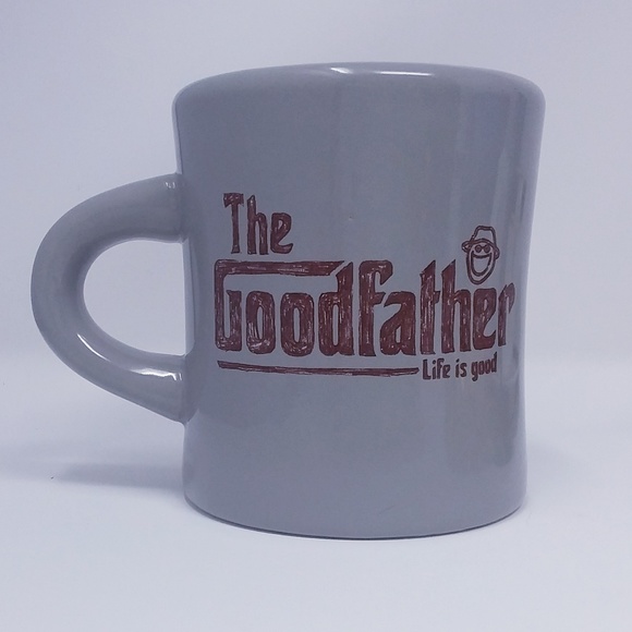 'LIFE IS GOOD' Light Gray 'THE GOODFATHER' Mug